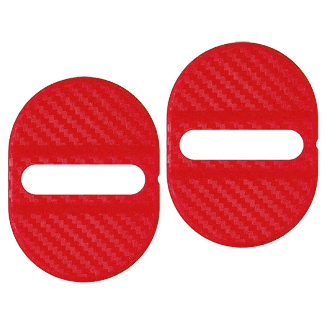 4 x Universal Red Carbon Fiber Scuff Plate Door Lock Covers for Various Models