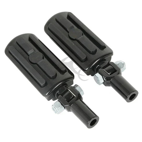 Black Rear Passenger Foot Pegs Clevis Mount for Harley Softail Fatboy (2000-2006)