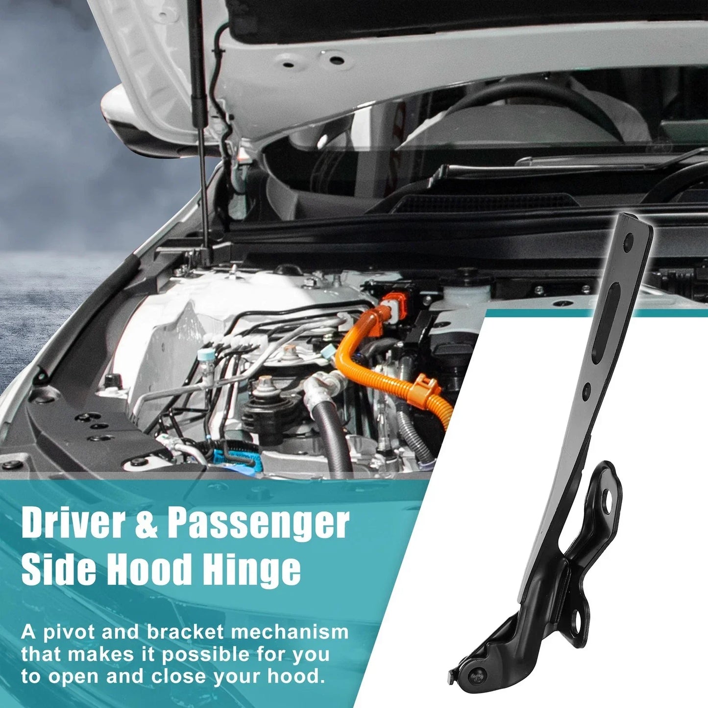 Hood Hinge 2 x Black for Honda (60120T2AA00ZZ) (2016-2023)