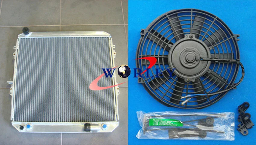 Aluminum Radiator & Fan Shroud for Toyota Surf Hilux 2.4/2.0 LN130 Diesel (1988-1997)