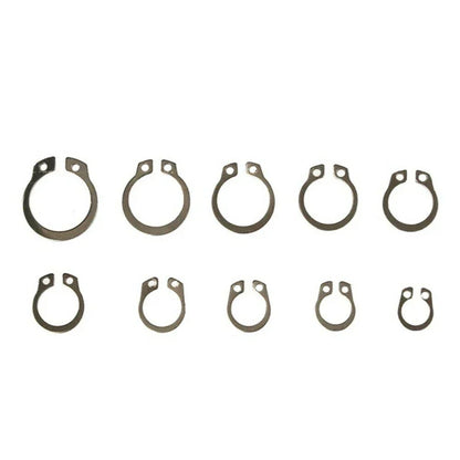 100pcs 304 SS External Circlip Ring Assortment 8-18mm for Universal