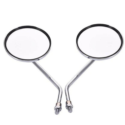 8mm Chrome Round Rear View Side Mirrors for Kawasaki Honda Suzuki Scooter