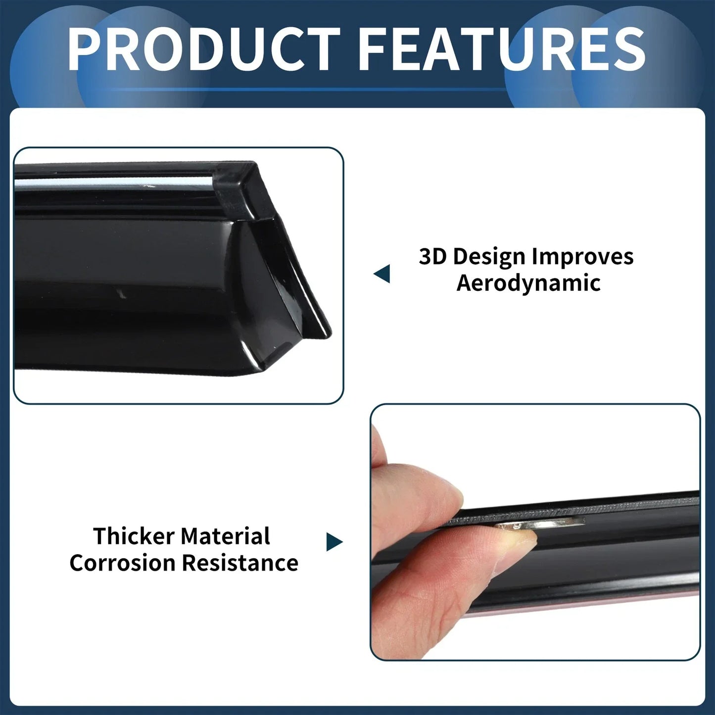 Window Deflectors for Honda Accord 2008 Side Window Vent Visors Black 1 Set