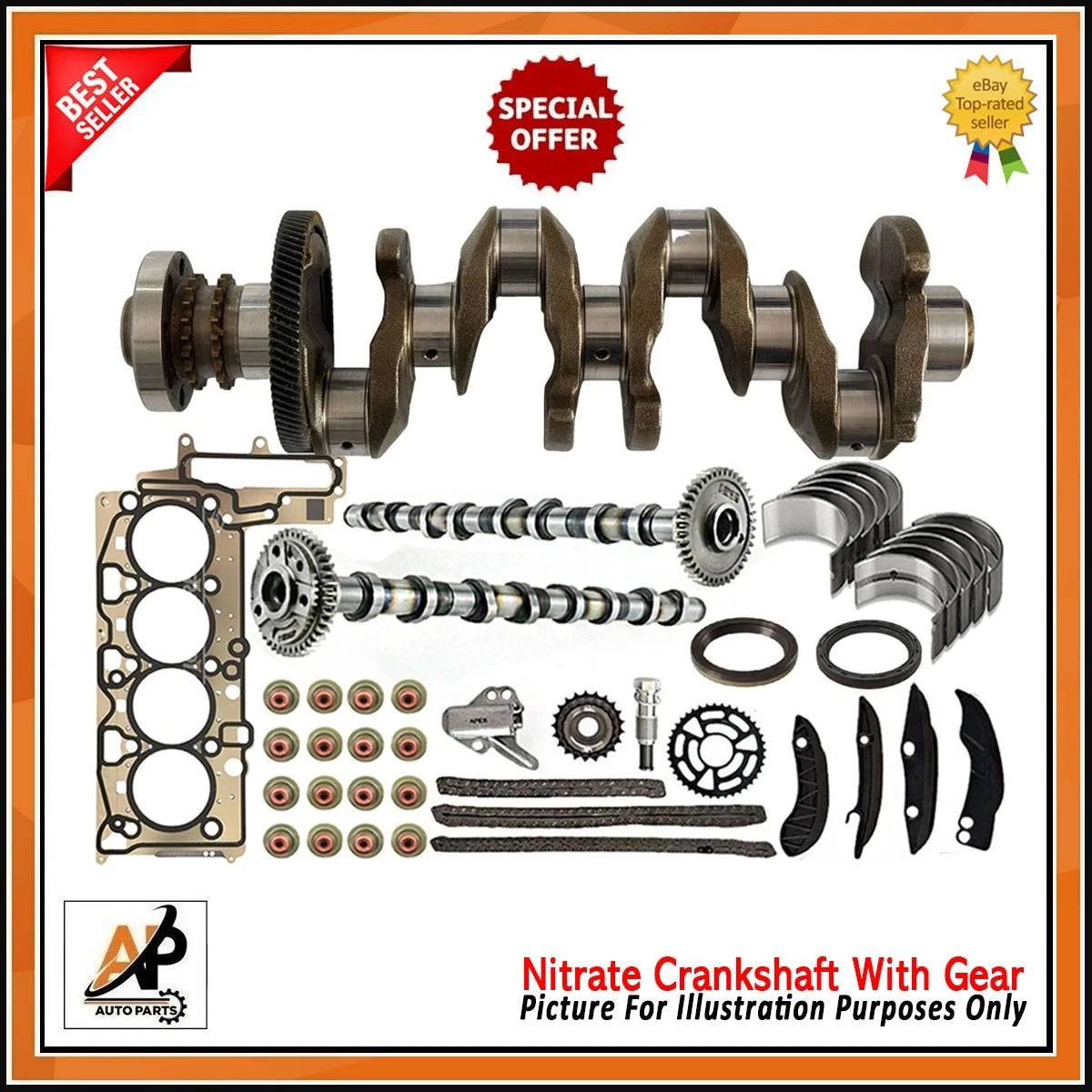 Crankshaft with Gear for BMW 2.0 N47 Engine Rebuild for 3 Series (2010–2016)