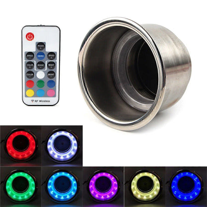 Stainless Steel LED RGB Drink Cup Holder for Marine RV Truck