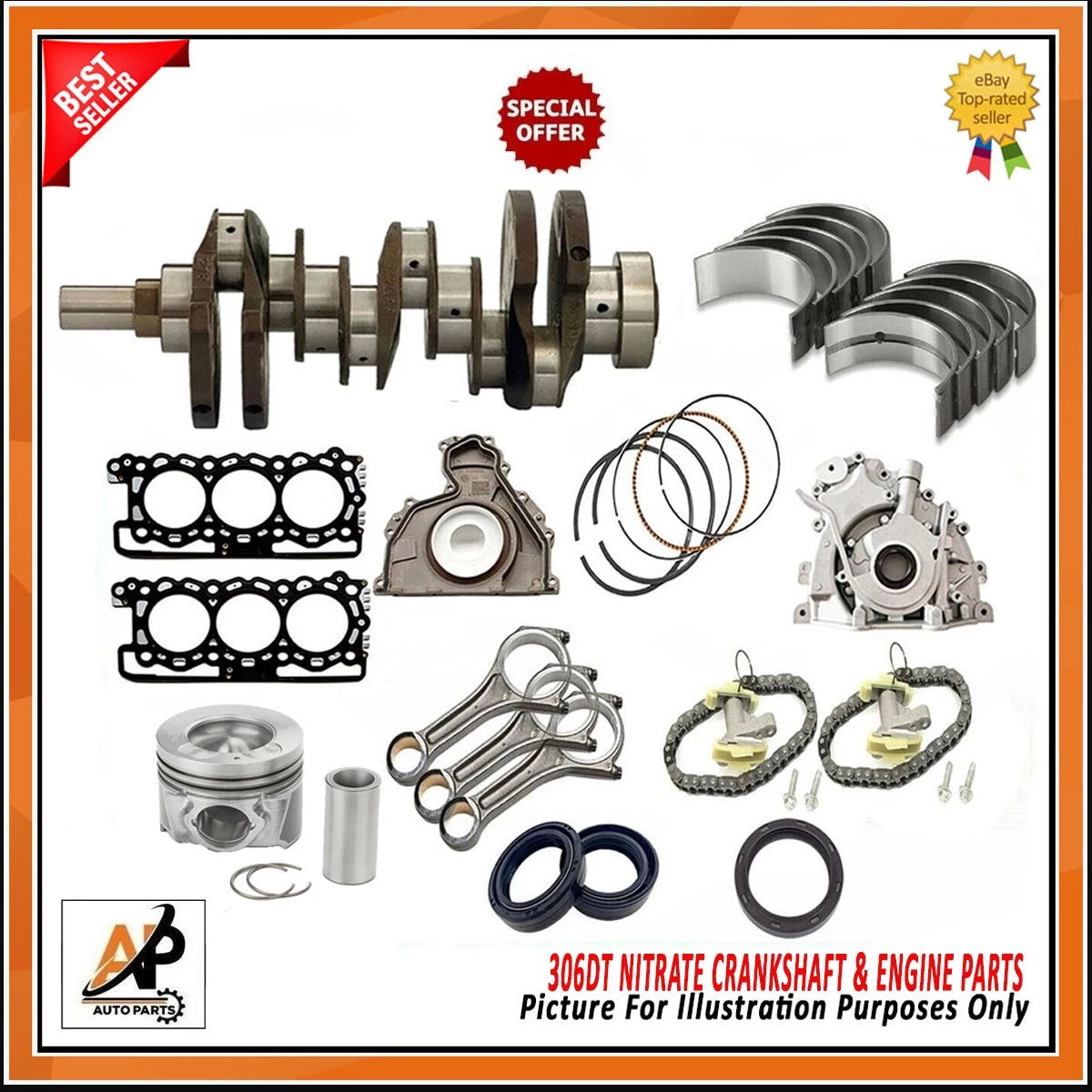 Crankshaft Engine Rebuild Parts Kit for Jaguar 3.0 X-Type (2005–2009)