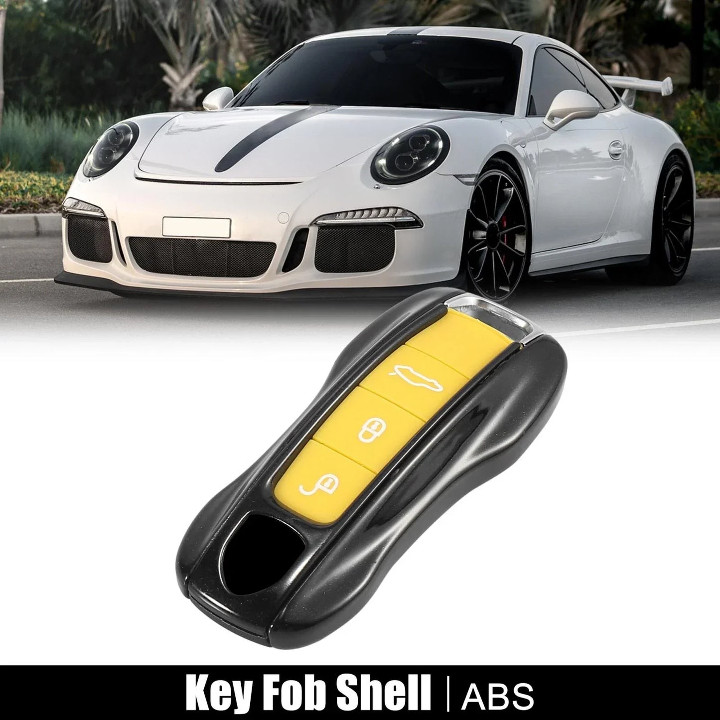 Black Painted Key Cover Fob Shell for Porsche Panamera Cayenne (2010-2023)