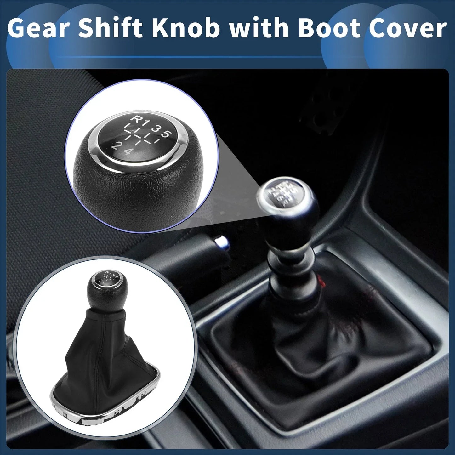 5 Speed Gear Shifter Knob & Cover for Chevrolet Cruze (2008-2015)
