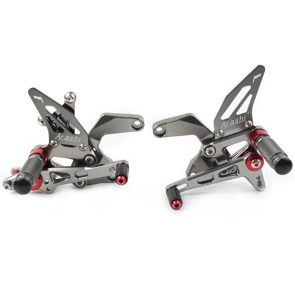 Rear Footpegs for Kawasaki Z900 2021-2023 - Grey Aluminum