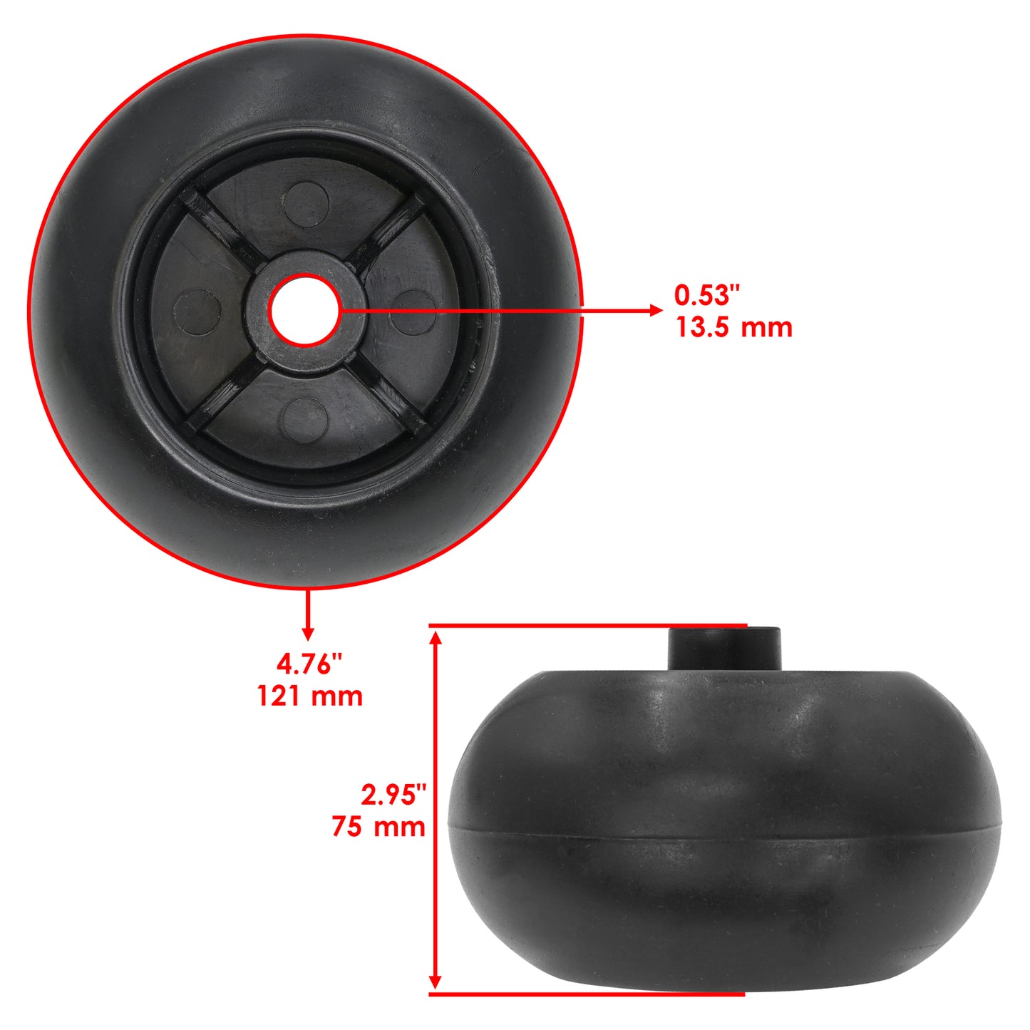 54 Inch Deck Anti Scalp Wheel Flip Up for Hustler Raptor (2016–2020)