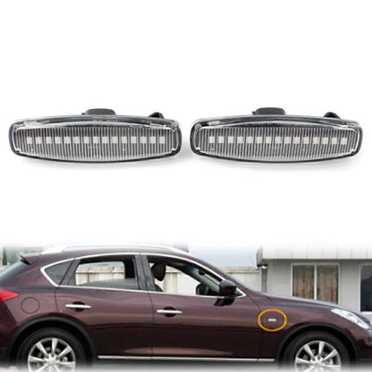 LED Sequential Side Marker Lights for Infiniti EX25 M35 Q60 Q70 QX50 (2013-2020)