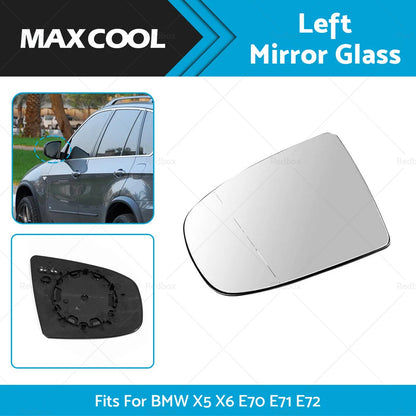Left Side Mirror Glass for BMW X5 E70, X6 E71 (2007-2014)