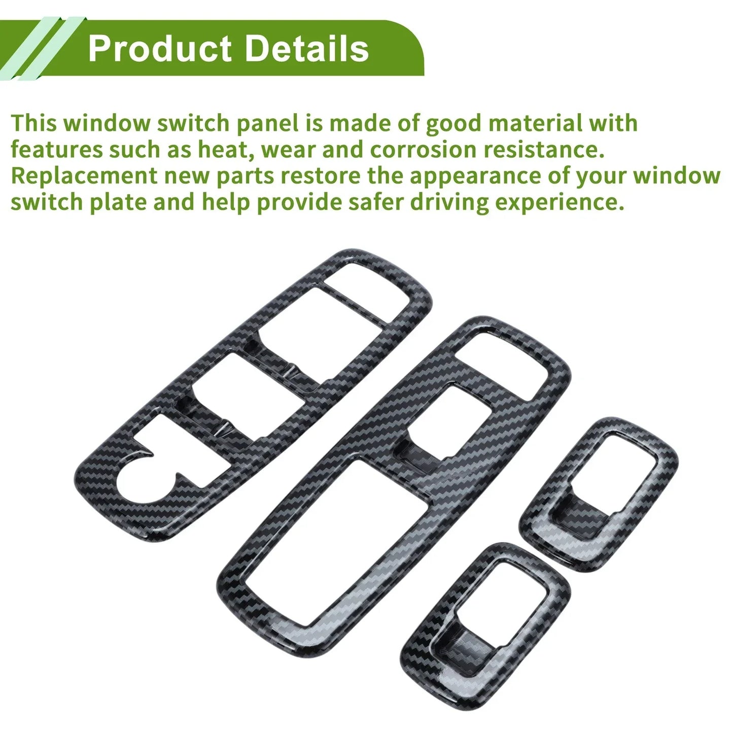 4 Pcs Window Switch Bezel Covers for Dodge Ram (2009)