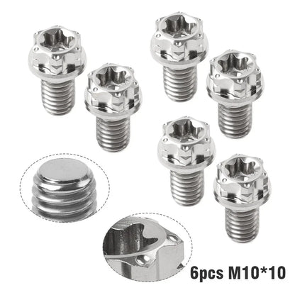 6pcs M10x10mm Titanium Torx Head Flange Screws for Motorcycle Bike