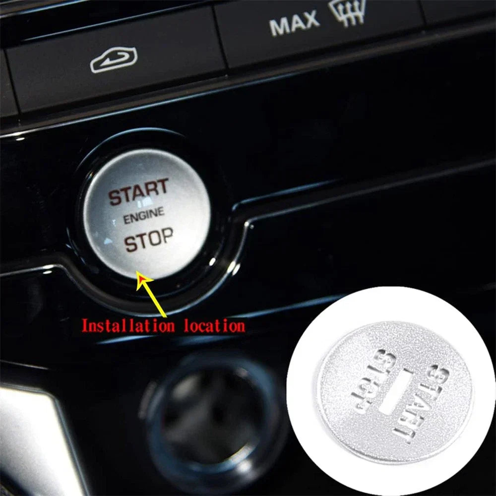 Aluminum Alloy Silver Start Stop Button Cover for Jaguar XF (2008-2015)