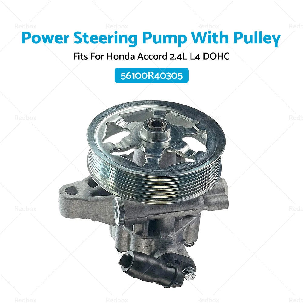 Power Steering Pump w/Pulley for Honda Accord 2.4L L4 (2008-2012)
