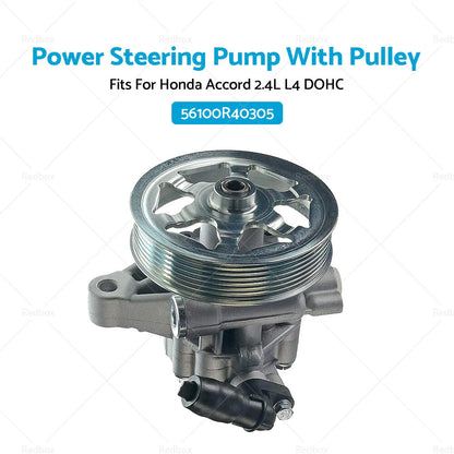 Power Steering Pump w/Pulley for Honda Accord 2.4L L4 (2008-2012)