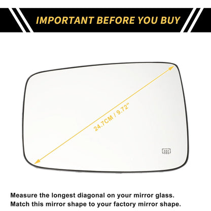 Heated Left Mirror Glass for Dodge Ram 1500 2500 (2010-2023)