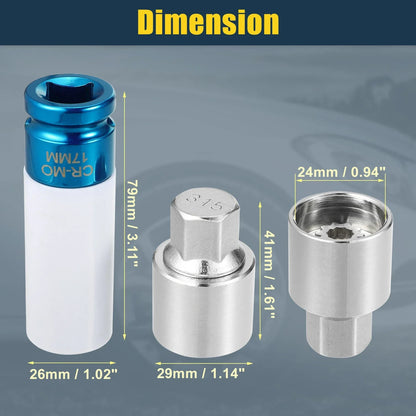 315 Wheel Lock Lug Nut Set with Protector Socket for Mercedes Benz