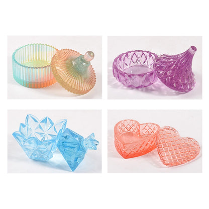 Silicone Epoxy Resin Mold Jewelry Storage Box Organizer for Pyramid Heart