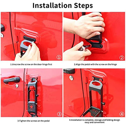 Hinged Step Pedals Foot Pegs for Jeep Wrangler JK JL (2007-2022)