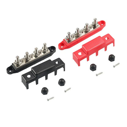 4 x Busbar Terminal Power Distribution Block with Cover for RV Yacht