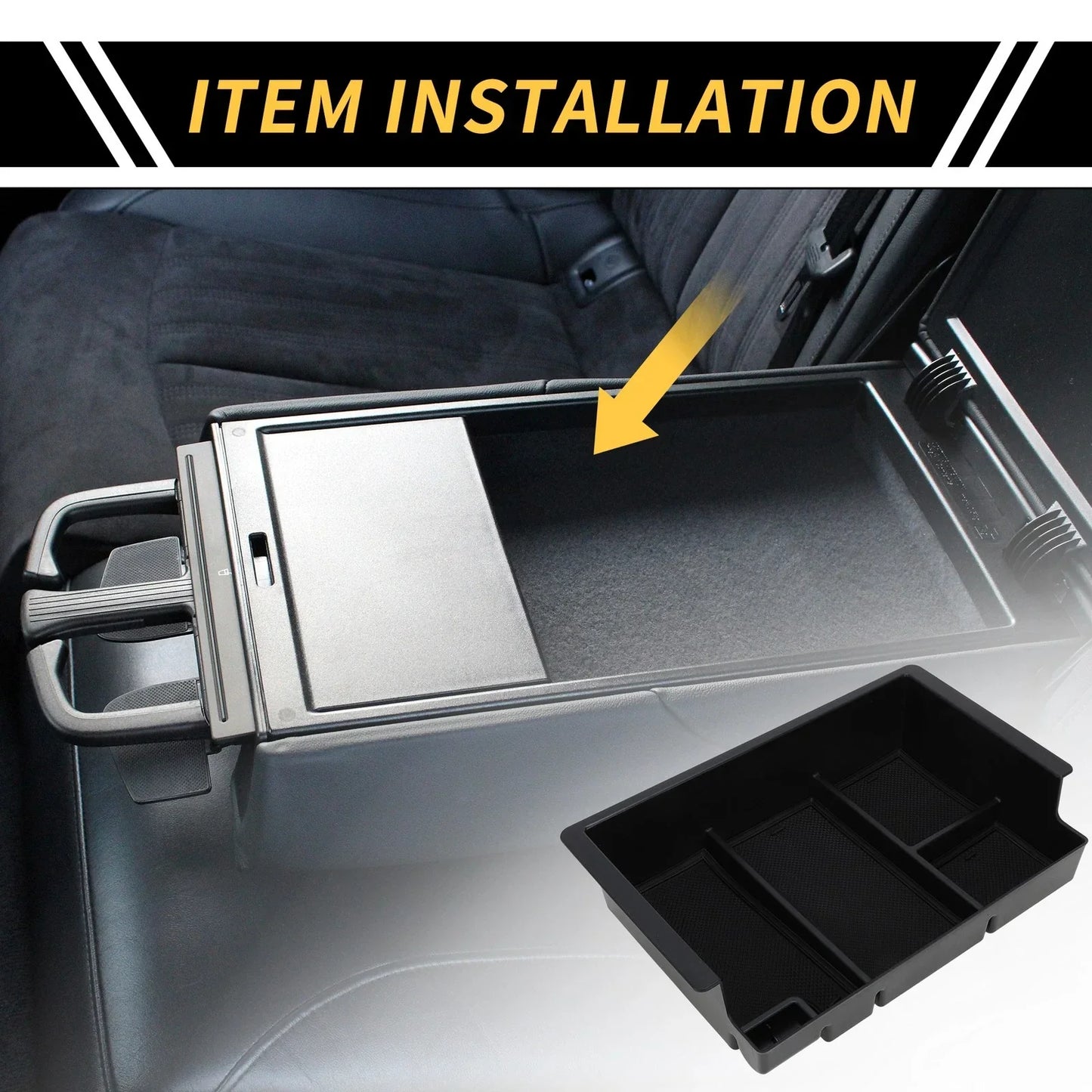Center Console Organizer Tray for Chevy Silverado (2015-2019) Black