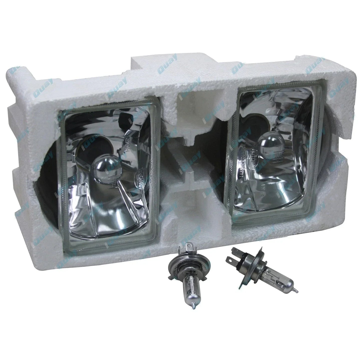 Rectangle 165mm x 100mm Crystal Headlights Lamp Halogen Conversion Kit H4 60/55w