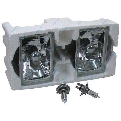 Rectangle 165mm x 100mm Crystal Headlights Lamp Halogen Conversion Kit H4 60/55w