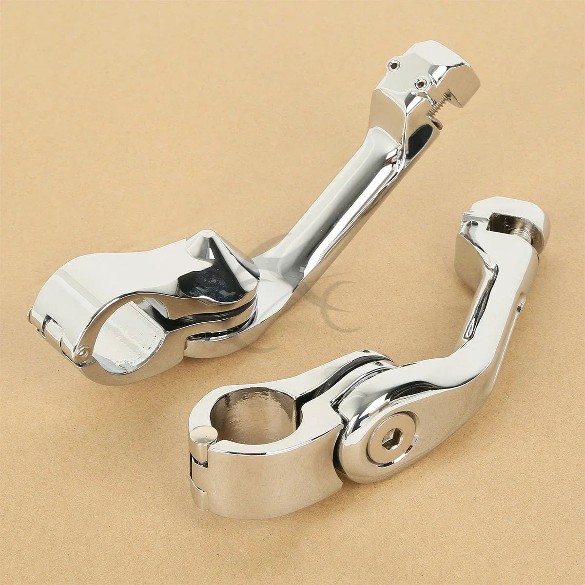 32mm 1-1/4" Long Angled Foot Pegs for Highway Engine Guards Chrome