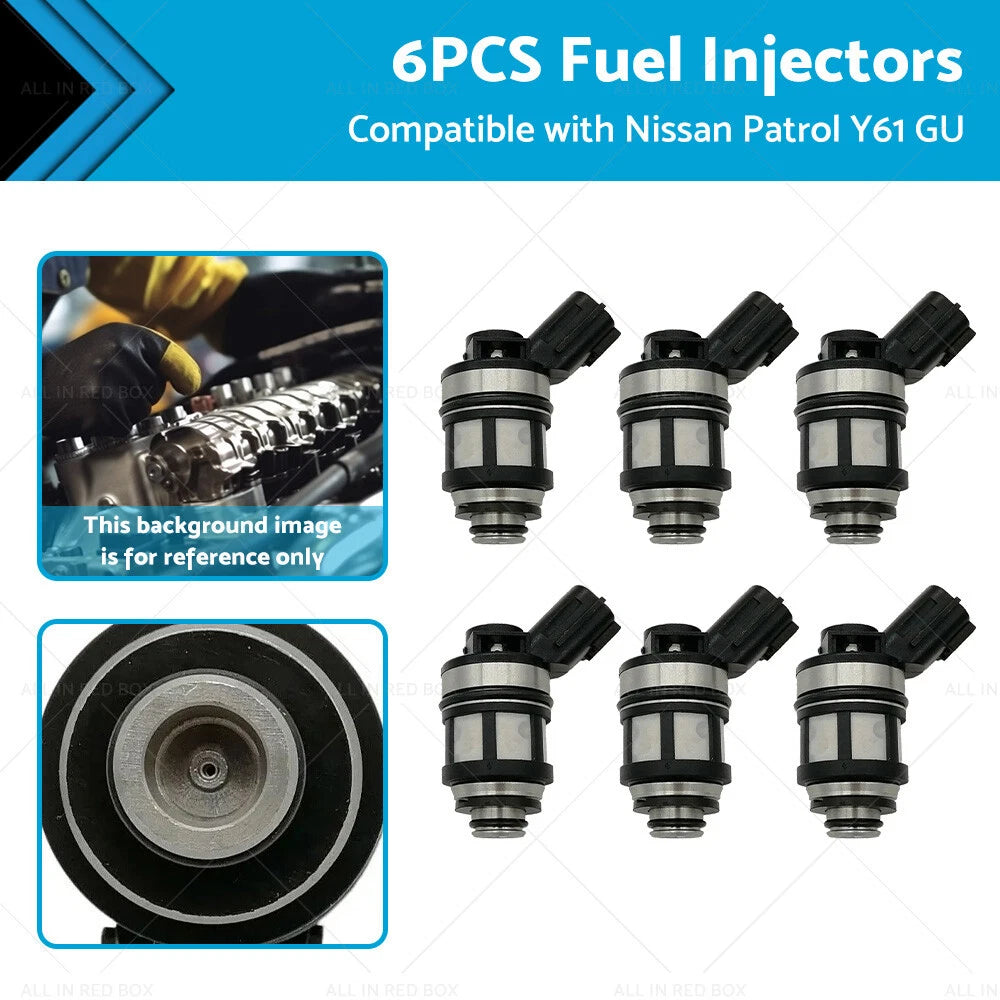 6 x Fuel Injectors for Nissan Patrol GU Y61 4.5L (1997-2001)