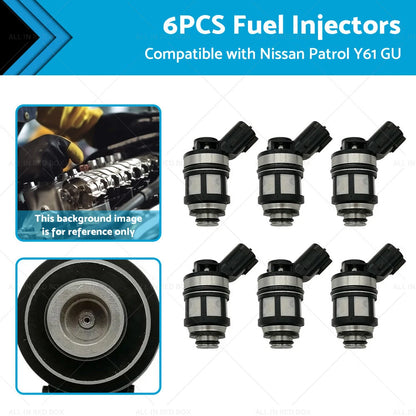 6 x Fuel Injectors for Nissan Patrol GU Y61 4.5L (1997-2001)