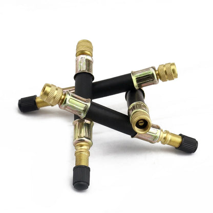 4x Flexible Tire Tyre Valve Extension Adapter for Car Truck Bus Black+Gold