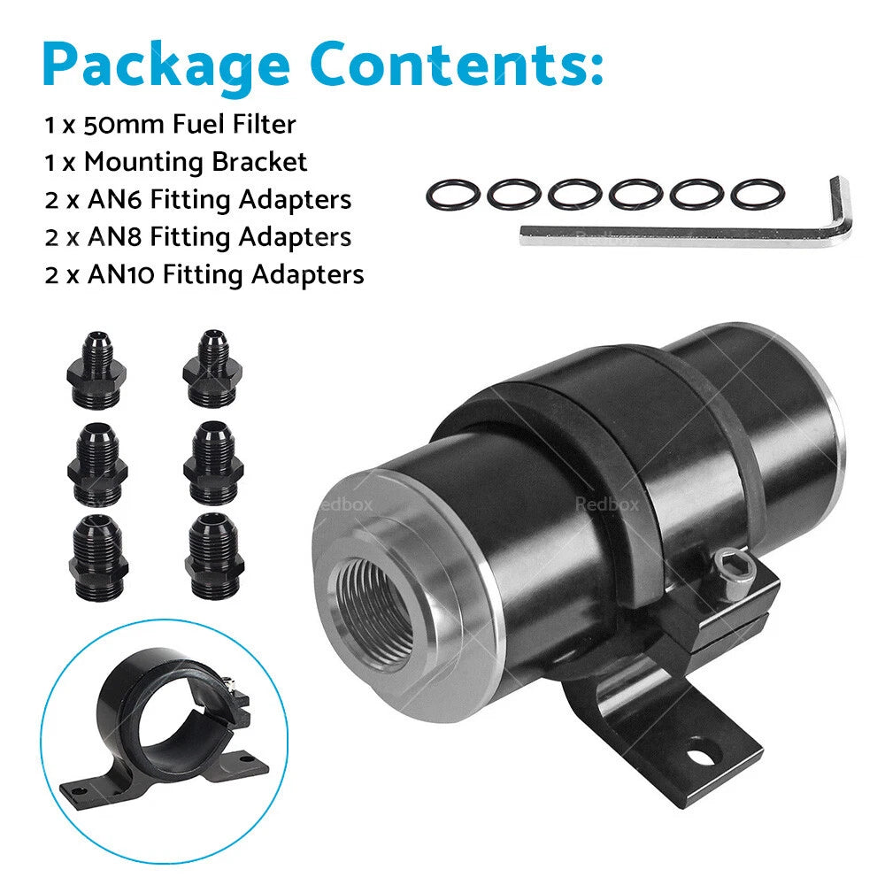 100 Micron Fuel Filter Bracket Adapter for Universal Fitment