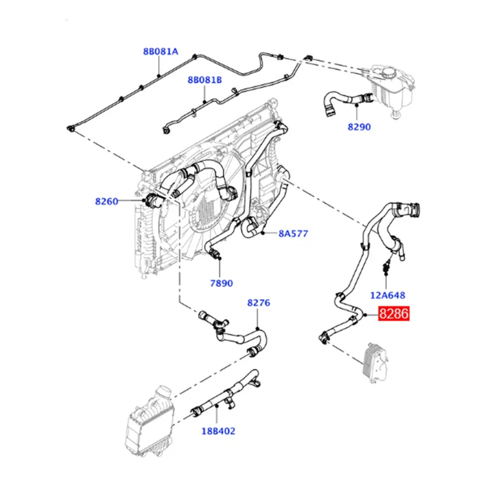 Radiator Coolant Water Hose for Land Rover Discovery Sport, Evoque (2015-2023)