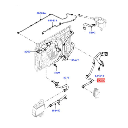 Radiator Coolant Water Hose for Land Rover Discovery Sport, Evoque (2015-2023)