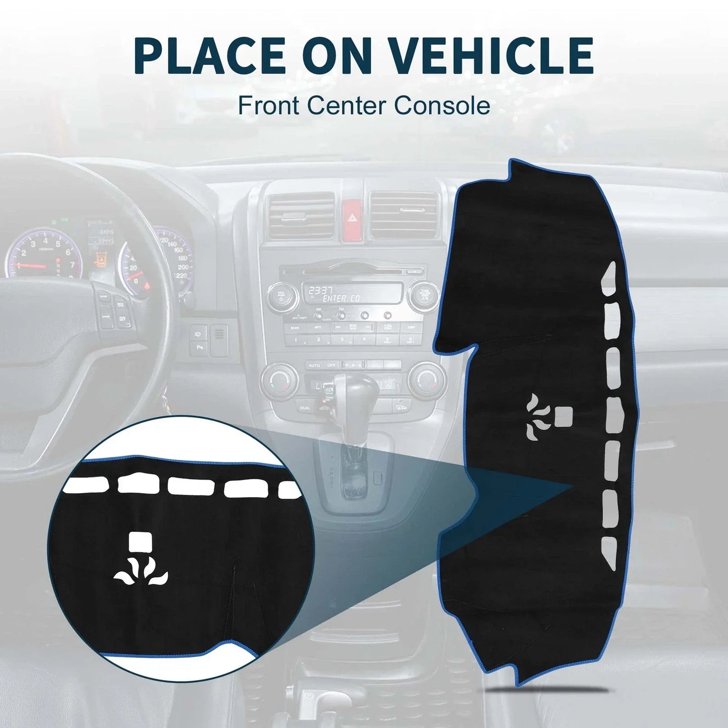 Dashboard Cover Mat for Honda CR-V 2017-2022 Sun Protector Pad Black Blue