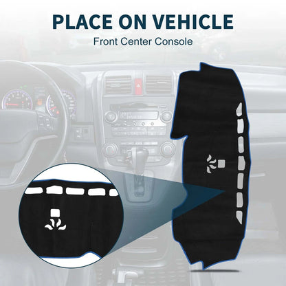 Dashboard Cover Mat for Honda CR-V 2017-2022 Sun Protector Pad Black Blue