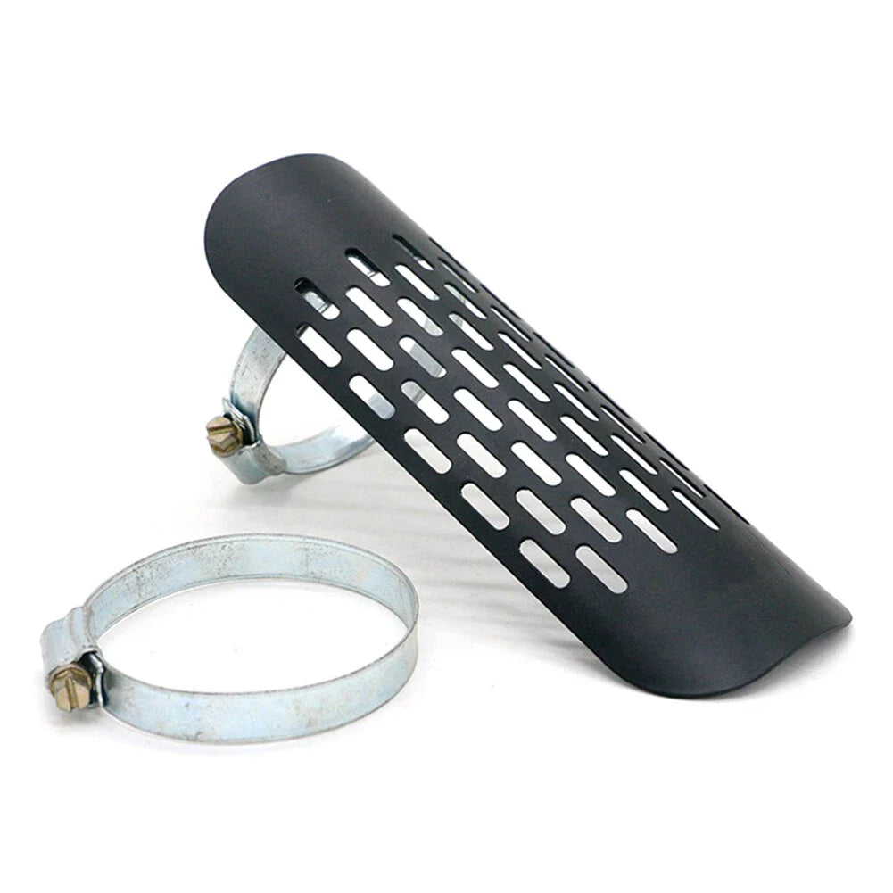 Universal Motorcycle Black Exhaust Muffler Pipe Heat Shield Cover (Fits All)