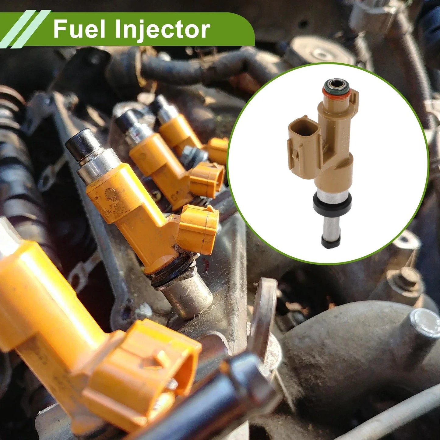 Fuel Injector for Lexus GX460 (2010-2012) - 1 x Brown Silver Tone