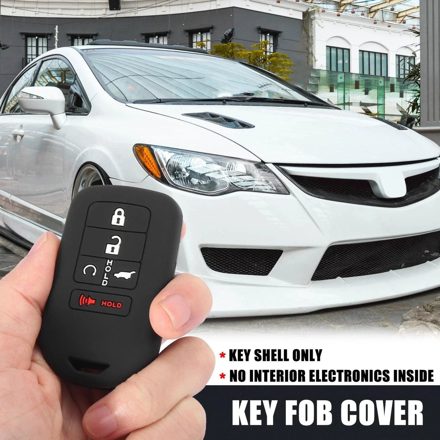 5 Button Key Fob Cover Case for Honda Accord Civic CR-V (2016-2023)