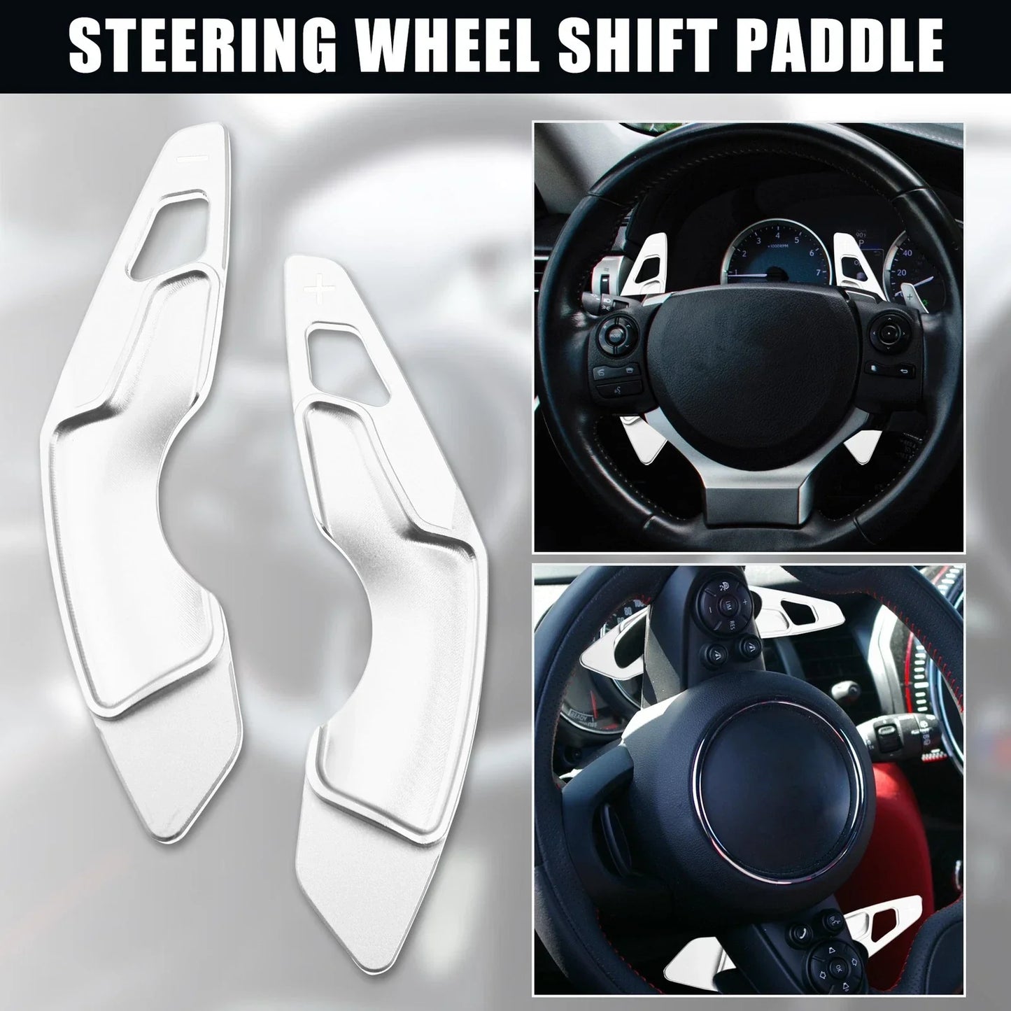Silver Tone Steering Wheel Paddle Shifter Extension for Lexus IS350 IS250 IS300