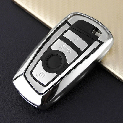Silver Remote Car Keychain Cover for BMW 1 2 3 4 5 6 7 Series (2011-2020)