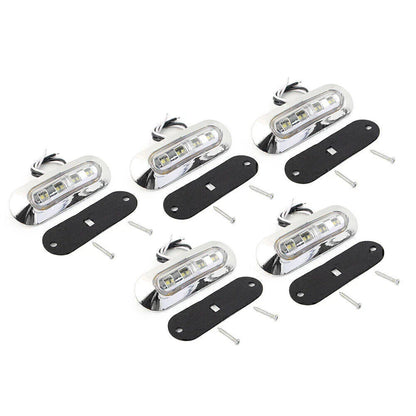 5 x LED White Side Clearance Marker Lights for Car Truck Trailer 12V