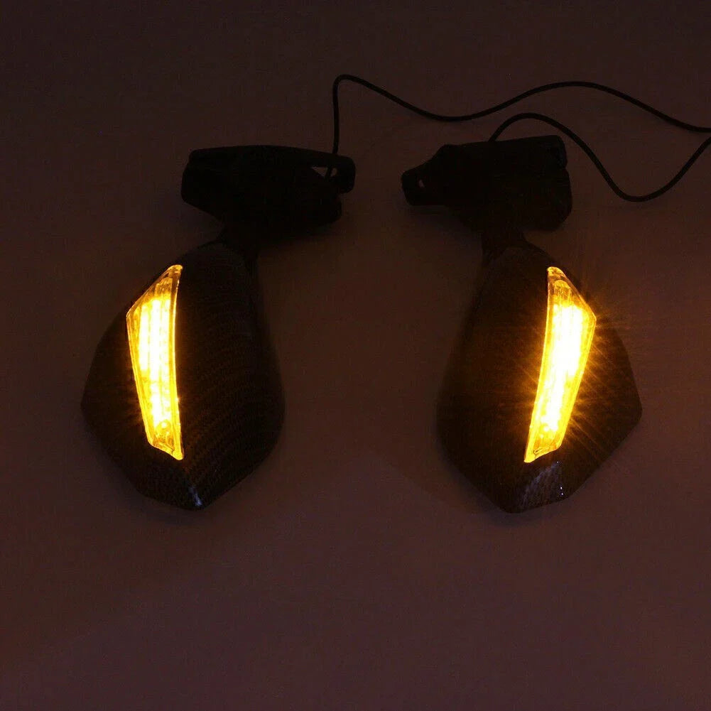 LED Turn Signal Rearview Mirrors for Ducati, Honda, Kawasaki