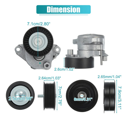 Accessory Drive Belt Tensioner with 3 Pulleys for Mercedes-Benz (2005-2015)