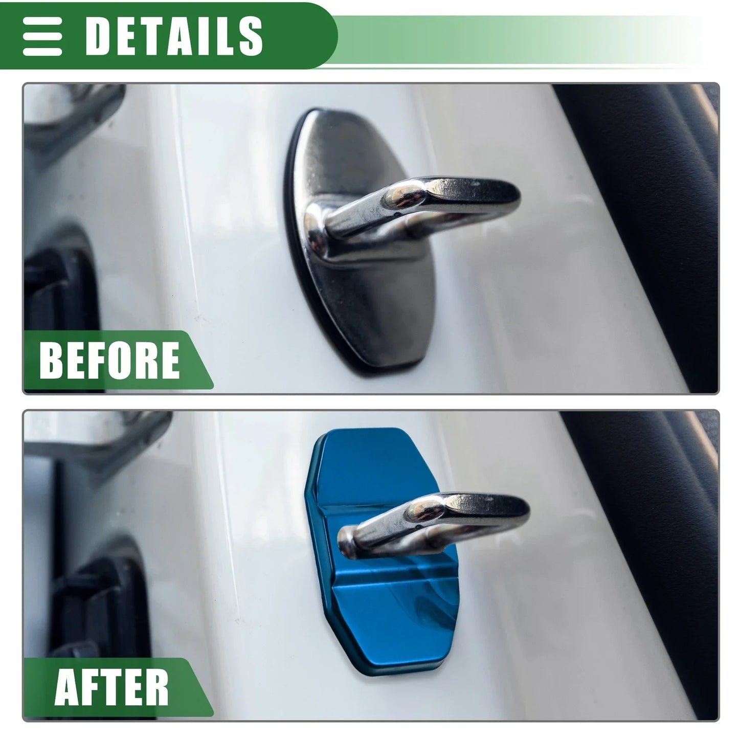 4 x Car Door Latch Lock Covers for Mercedes-Benz AMG GLC (2016-2023) Blue
