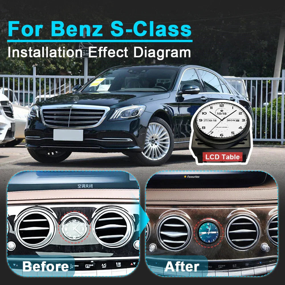 Touch Screen LCD Smart Clock for Benz C-Class W205, E-Class W213, W222