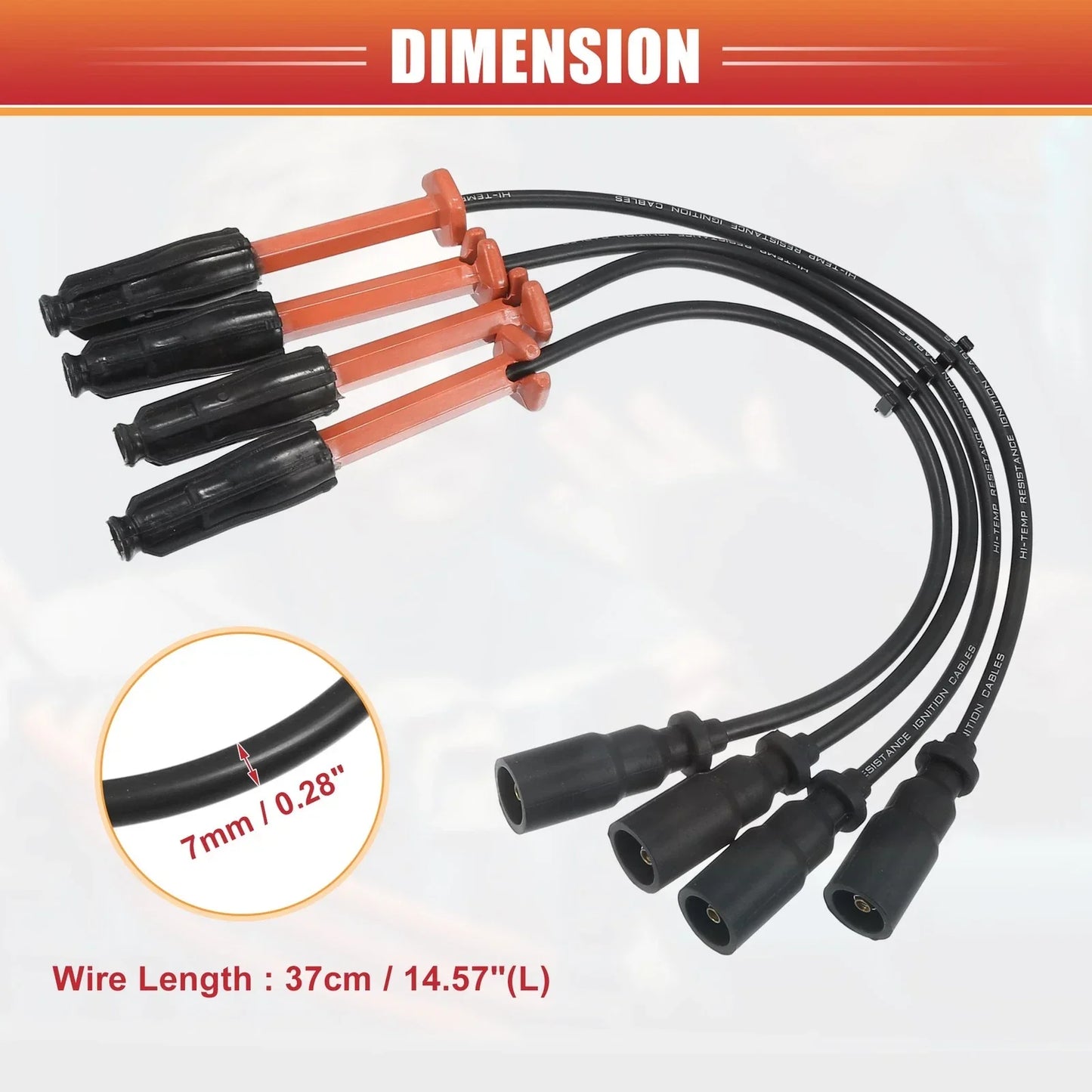 4pcs Spark Plug Wire Ignition Coil Cable for Mercedes-Benz C220 (2001-2005)