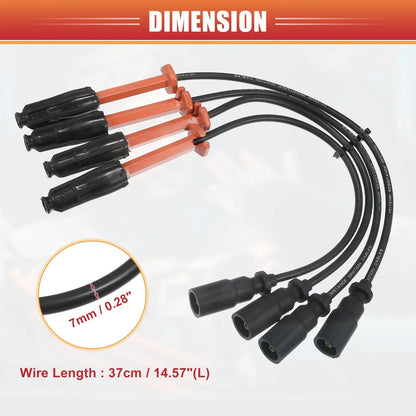 4pcs Spark Plug Wire Ignition Coil Cable for Mercedes-Benz C220 (2001-2005)